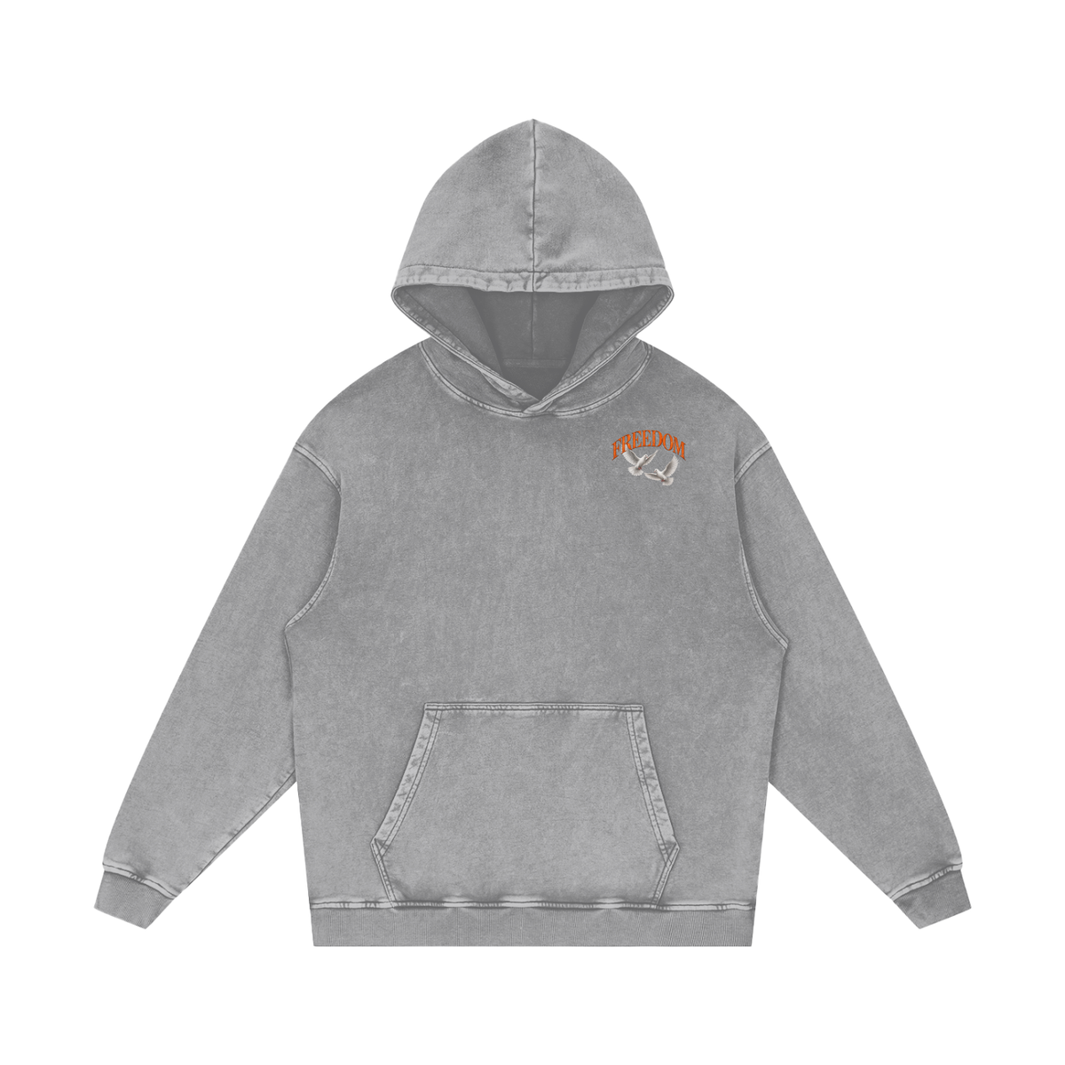 Freedom Snow Washed Loose Cotton Hoodie