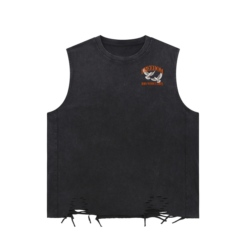 Freedom Snow Washed Raw-Hem Tank Top