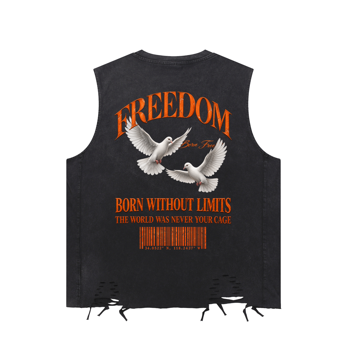 Freedom Snow Washed Raw-Hem Tank Top