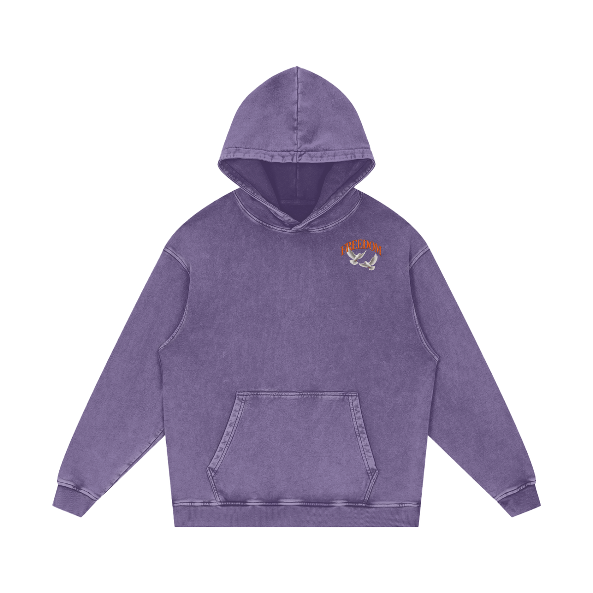 Freedom Snow Washed Loose Cotton Hoodie