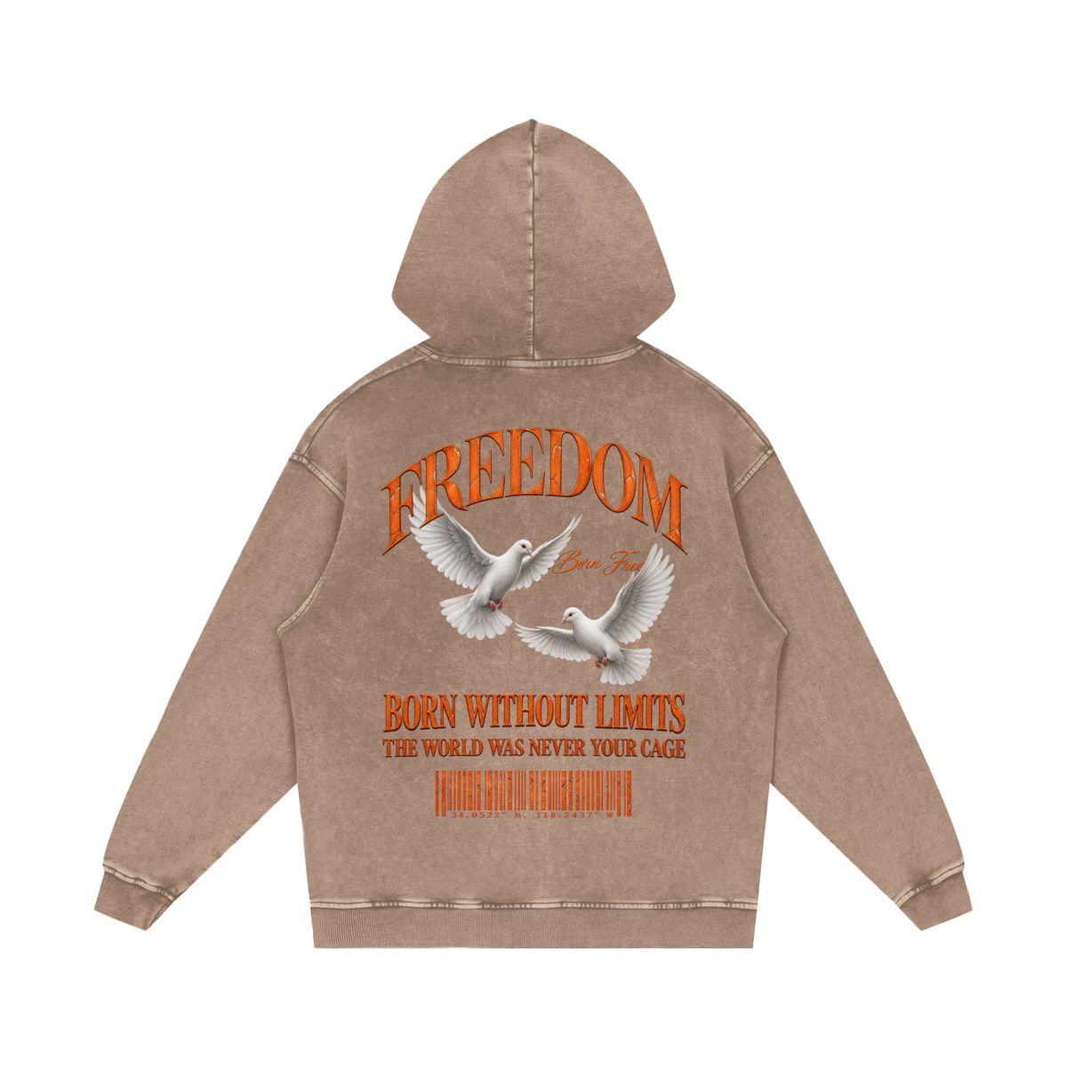 Freedom Snow Washed Loose Cotton Hoodie
