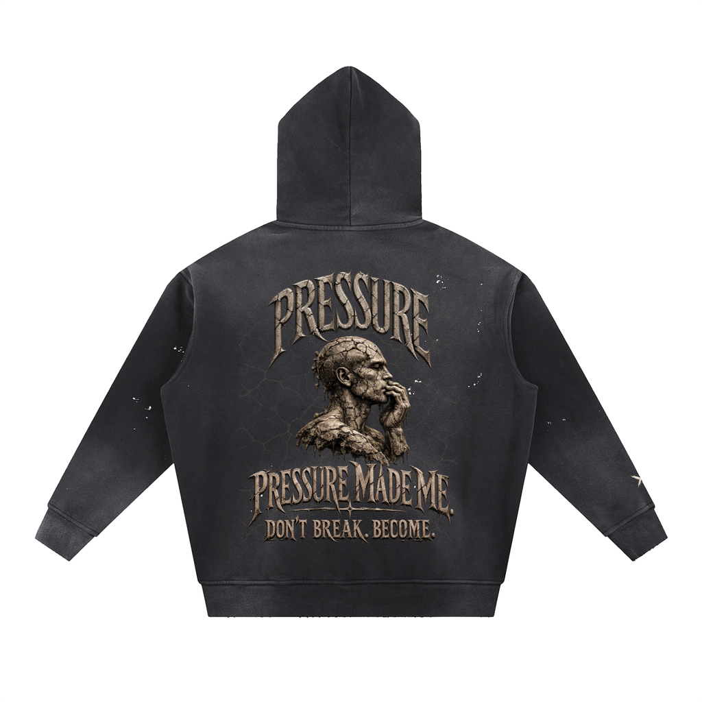 Vintage Washed Frayed Fleece Hoodie
