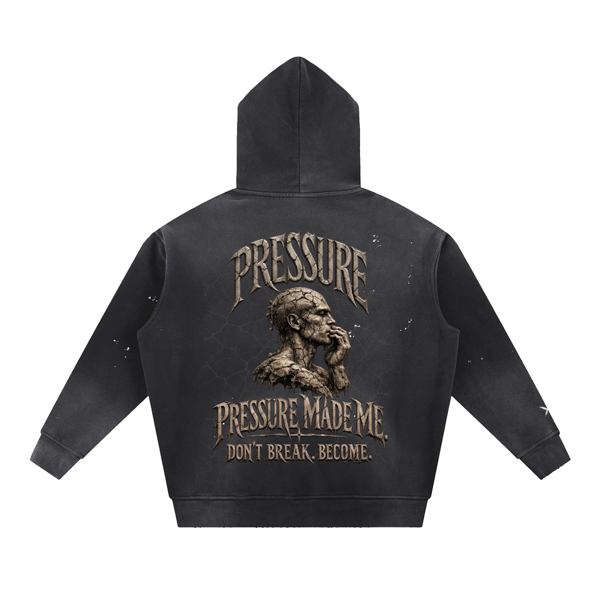 Vintage Washed Frayed Fleece Hoodie