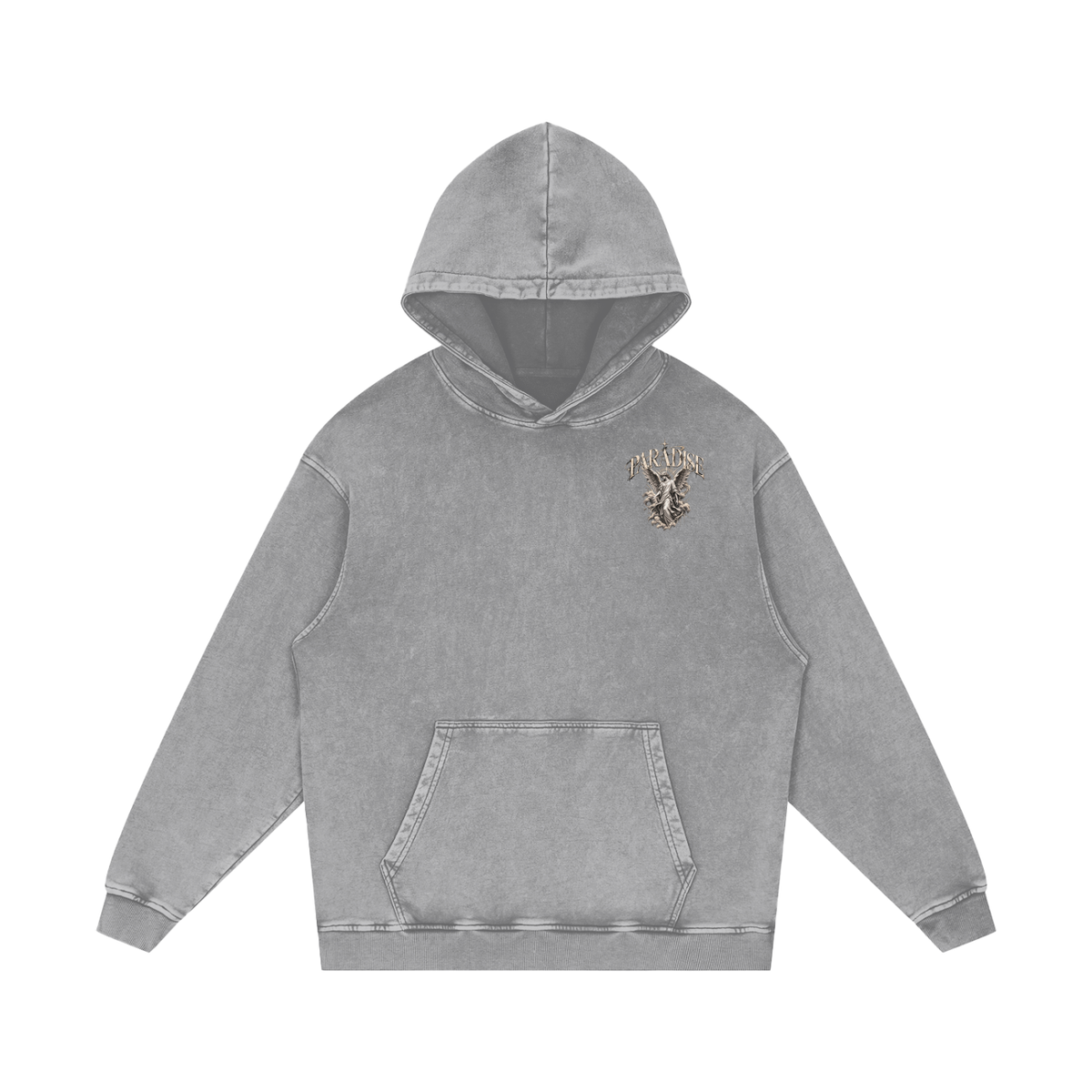 Paradise Snow Washed Loose Cotton Hoodie
