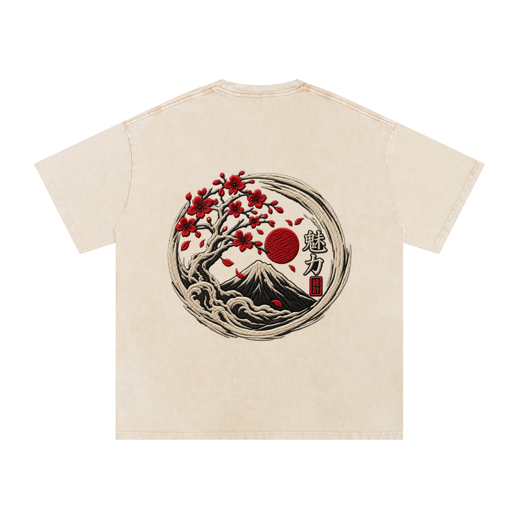 Snow Washed Oversized Cotton T-Shirt