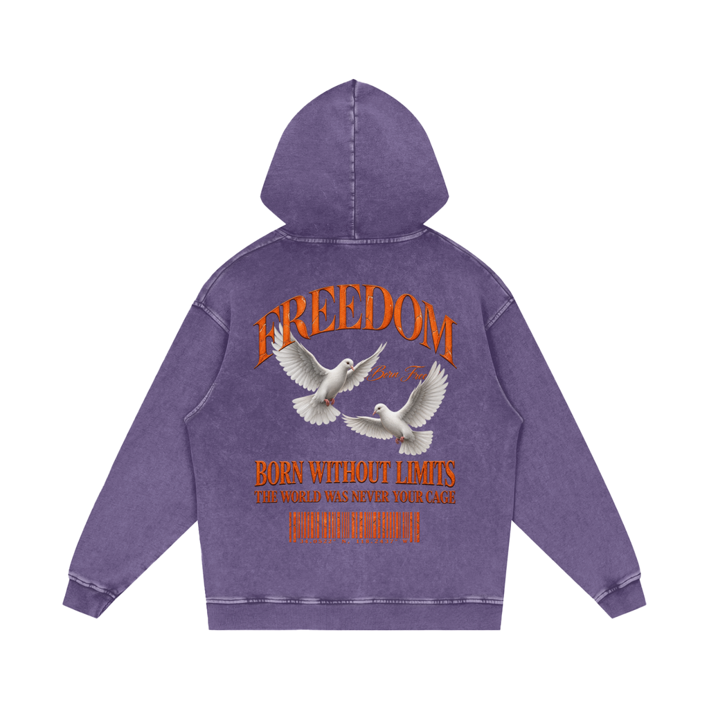 Freedom Snow Washed Loose Cotton Hoodie