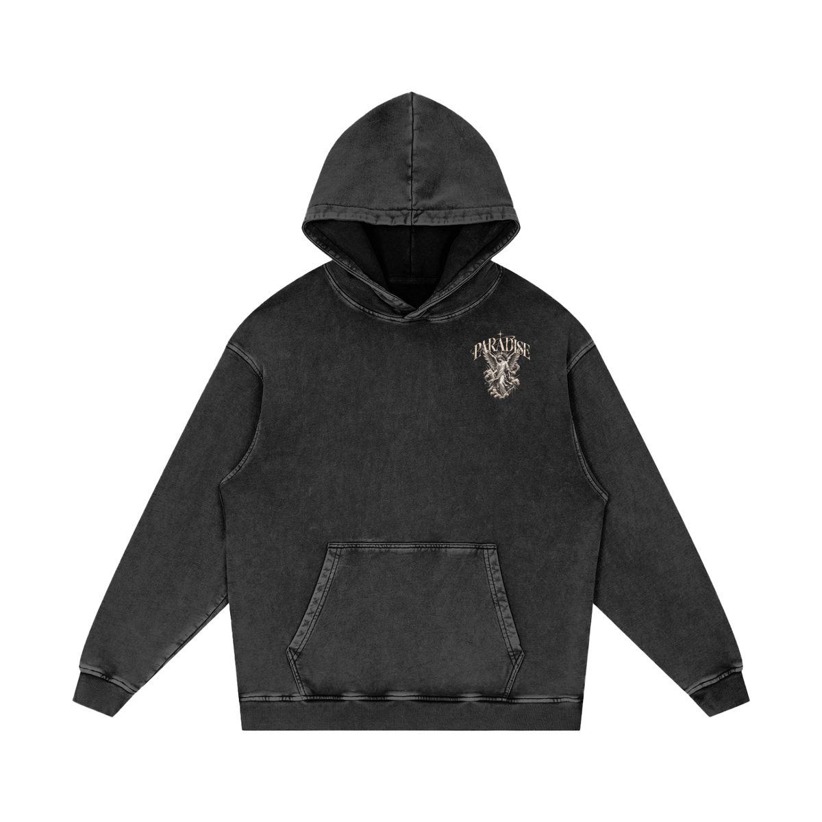 Paradise Snow Washed Loose Cotton Hoodie