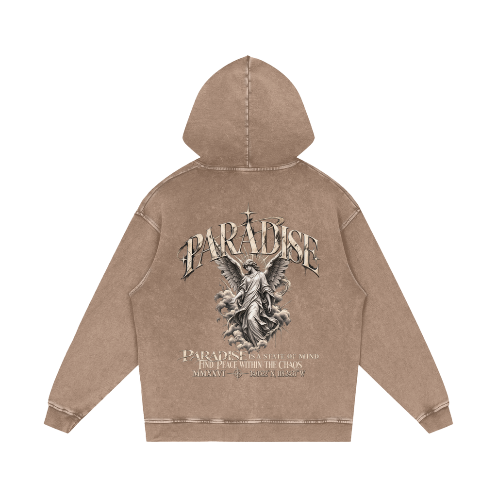 Paradise Snow Washed Loose Cotton Hoodie