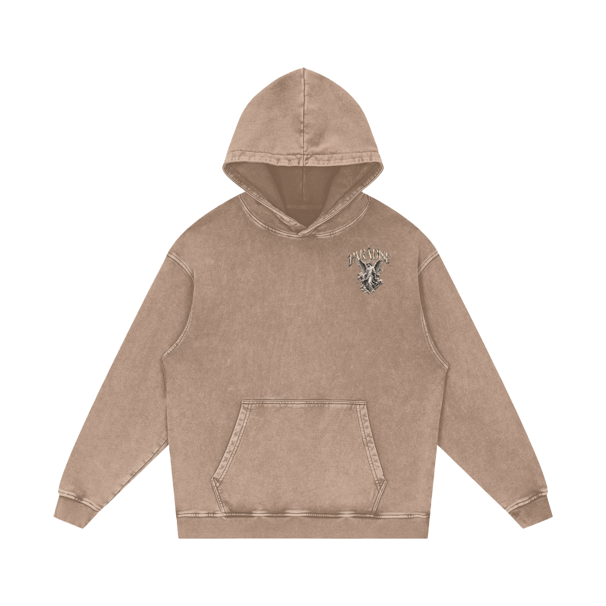 Paradise Snow Washed Loose Cotton Hoodie