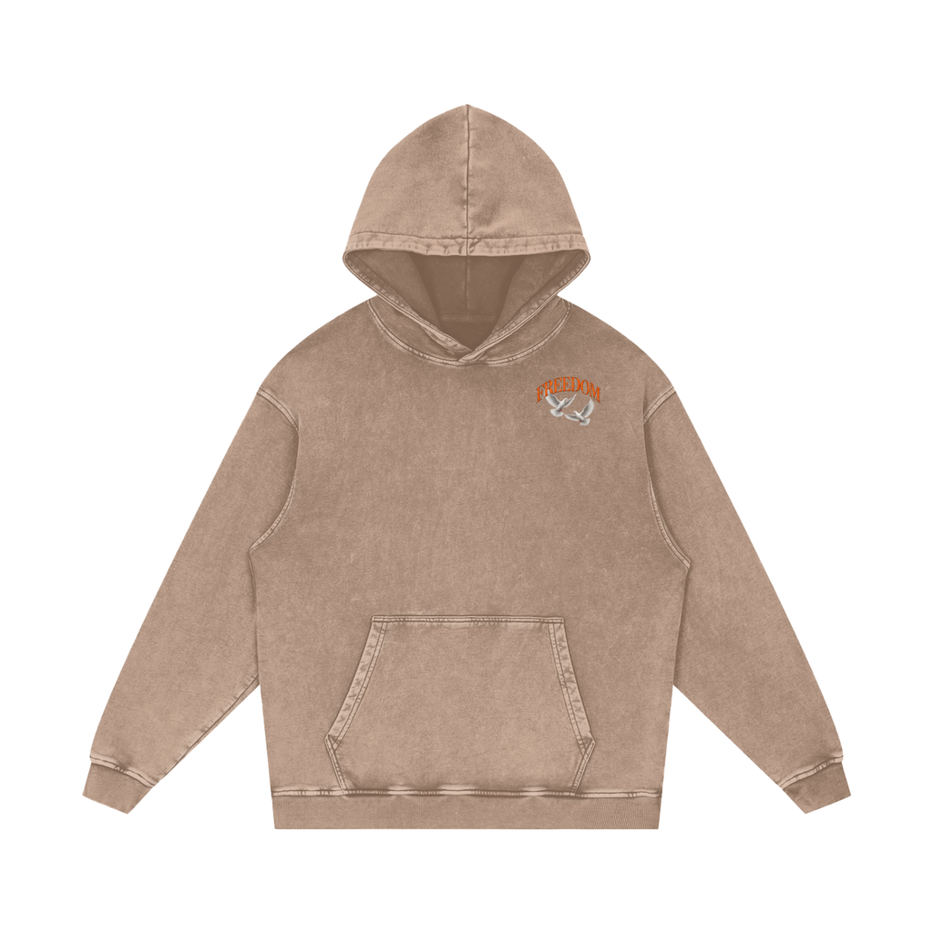 Freedom Snow Washed Loose Cotton Hoodie