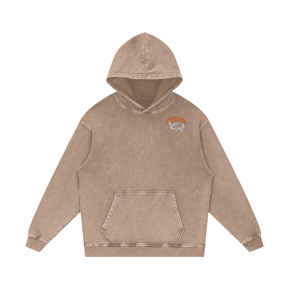 Freedom Snow Washed Loose Cotton Hoodie